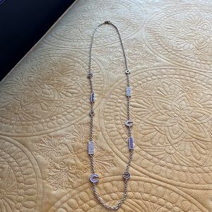 Coach necklace lavender pave on gold